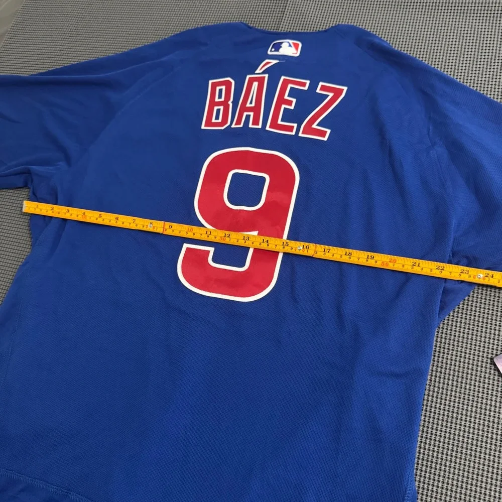 Nike Chicago Cubs Javier Baez 9 Authentic Jersey Blue Mens 48 8900-EJ3A